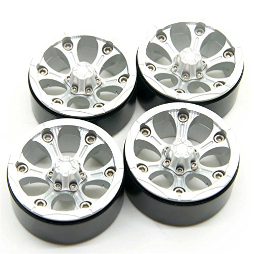 【中古】【未使用・未開封品】MOHERO 4.8cm Alloy Beadlock Crawler Wheel Rims for RC 1/10 Crawler SCX10 CC01 D90 Pack of 4 Silver