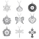 【中古】【未使用・未開封品】Lovglisten 9個 ミックスランダムスナップジュエリーペンダントチャーム 18mm ジュエリーメイキング用 18*18MM シルバー PEN-9pcs(3)