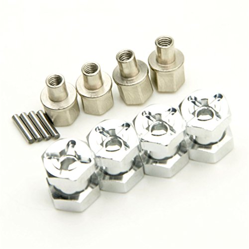 【中古】【未使用・未開封品】MOHERO RC Car 12mm Aluminium Alloy Wheel Hub Hex Drive Adaptor 15mm Offset for 1/10 RC Crawler Car SCX10 WRAITH Silver