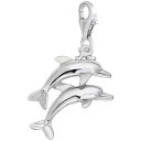 【中古】【未使用・未開封品】Two Dolphins Charm with Lobster Claw Clasp、チャームブレスレットとネックレス用