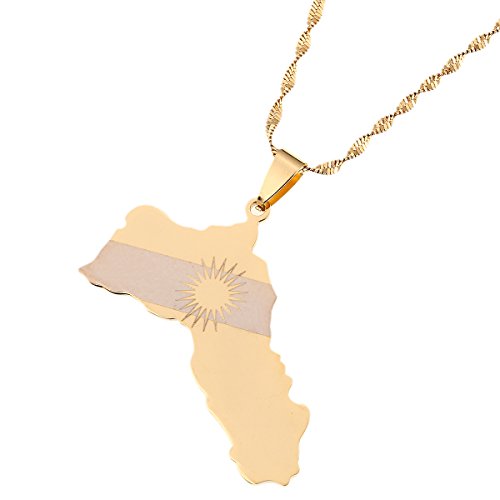 Pink - 【中古】【未使用・未開封品】Kurdistan領域マップペンダントネックレスKurdishフラグジュエリーレディース