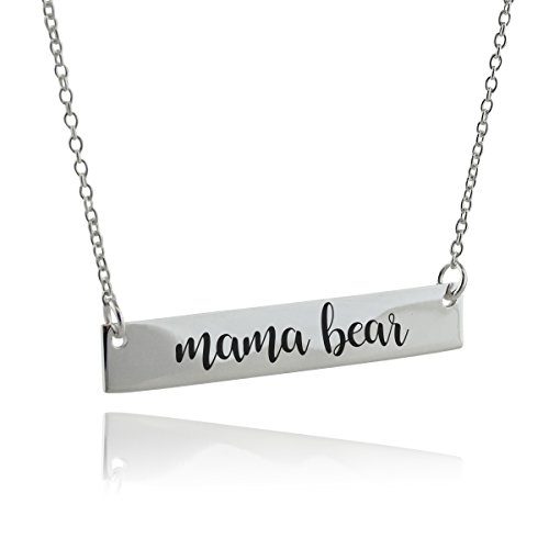 乐天商城 - 【中古】【未使用・未開封品】スターリングシルバーMama Bear Engraved水平バーネックレス, 17?