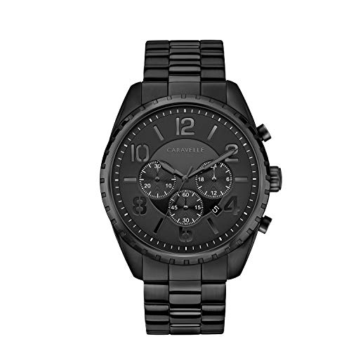 【中古】【未使用・未開封品】Caravelle スポーツ クロノグラフ メンズ 腕時計 ステンレススチール ブラック (モデル:45B150)