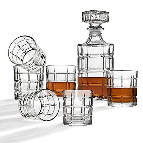 【中古】【未使用・未開封品】Whiskey Decanter And Glasses Bar Set, Includes Whisky Decanter And 6..