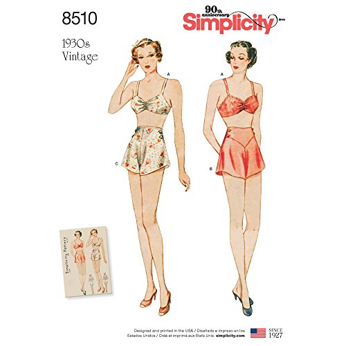 【中古】【未使用・未開封品】Simplicity Pattern 8510 P5 Misses' Vintage Brassiere and Tap Panties SEWING PATTERN, Size 12-20