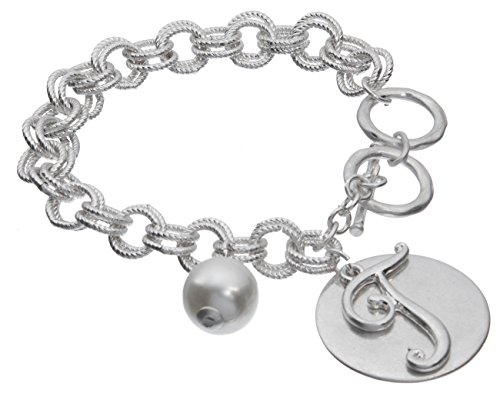 【中古】【未使用・未開封品】モノグラムシルバートーンオーバーレイMedallionブレスレットImitation P..