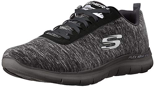 【中古】【未使用・未開封品】Skechers レディース Flex Appeal 2.0 バンドファッションスニーカー ブラック/チャコール 7.5 US