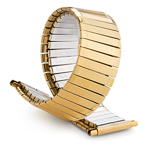 【中古】【未使用・未開封品】Speidel Men 'sステンレススチール快適ストレッチWatchバンド、ゴールドまたはシルバートーン交換用ストラップ、18???24?mm , Straight End