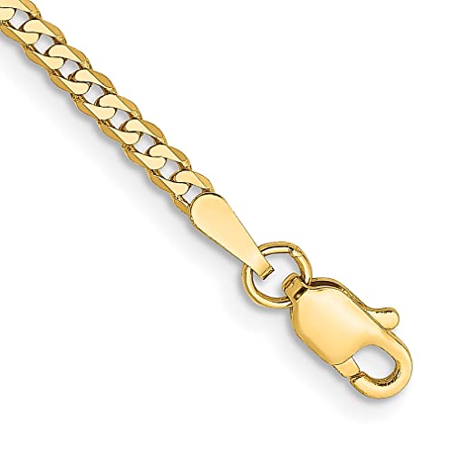 【中古】【未使用・未開封品】14K イエローゴールド 10インチ 2.2mm フラットベベルリンク カーブロブスタークラスプ アンクレット アンクルビーチチェー...