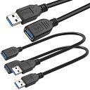 【中古】【未使用・未開封品】SAITECH IT 2 パック短長 1 フィート USB 3.0 延長ケーブル, USB 3.0 オスから女性エクステンダー ケー...