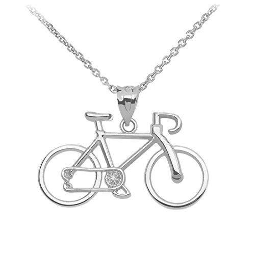 Chromium - 【中古】【未使用・未開封品】自転車 スポーツ チャーム バイク ペンダント ネックレス 925スターリングシルバー,