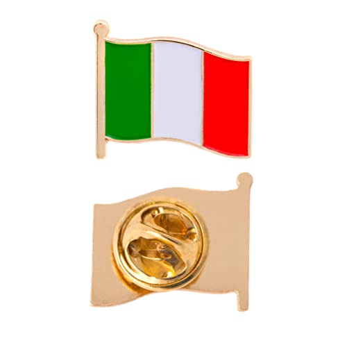 【中古】【未使用・未開封品】イタリア国旗ラペルピン エナメル 金属製 お土産 帽子 メンズ レディース 愛国的 イタリアン (ウェービングフラッペル ピン)