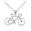 【中古】【未使用・未開封品】自転車 スポーツ チャーム バイク ペンダント ネックレス 925スターリングシルバー,