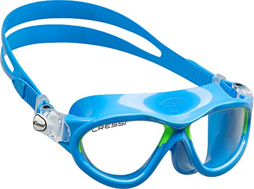 【中古】【未使用 未開封品】(Light Blue/Lime) - Cressi Cobra Kid - Premium Swim Goggle Kid 039 s Mask 7/15 Years - Made in Italy