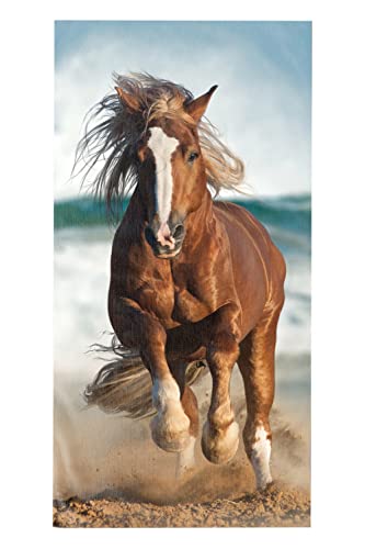 【中古】【未使用・未開封品】Chestnut Mare & FillyコルトFoal Horse 30?x 60コットンベロアビーチタ..