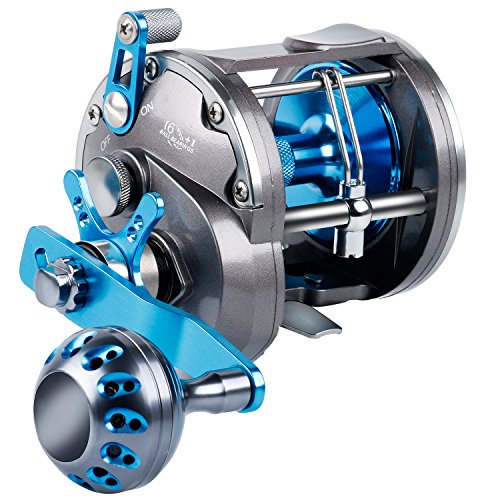 yÁzygpEJizBurning Shark Trolling Reel Saltwater Level Wind Reels, Drag Reels Boat Fishing Ocean Fishing for Sea Bass Grouper Salmon