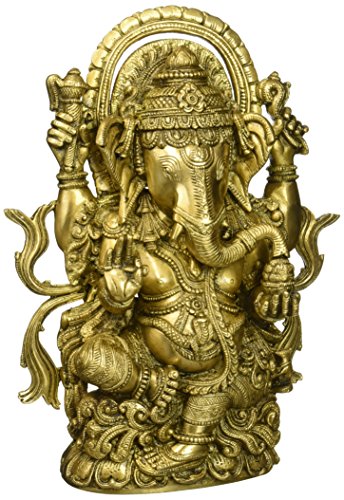【中古】【未使用・未開封品】Ornamented Lord Ganesha???真鍮Statue
