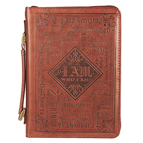 【中古】【未使用・未開封品】Christian Art Gifts ブラウン Luxleather 聖書カバーに神の名前 M
