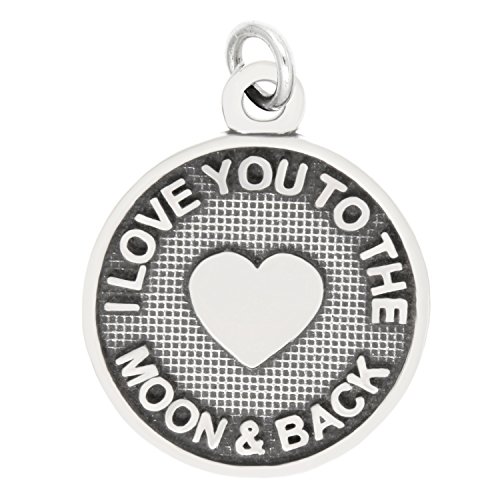 【中古】【未使用・未開封品】スターリングシルバーいぶし仕上げI Love You To The Moon And BackチャームLoveバレンタインチャーム