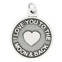【中古】【未使用・未開封品】スターリングシルバーいぶし仕上げI Love You To The Moon And BackチャームLoveバレンタインチャーム