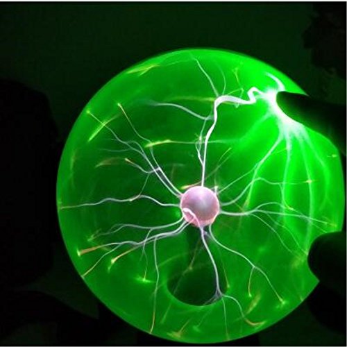 【中古】【未使用・未開封品】Pelddy Touch Sound Sensitive Glass Plasma Ball Lamp Crystal Green Colour Globe Design (20cm )