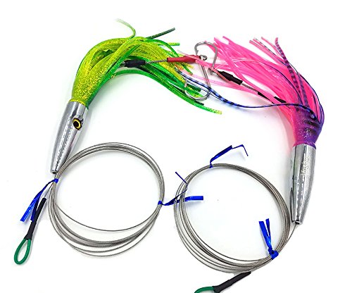 š̤ۡѡ̤ʡ2?Pack High Speed Skirted Wahoo & Tuna륢Rigged 6?ft 150...
