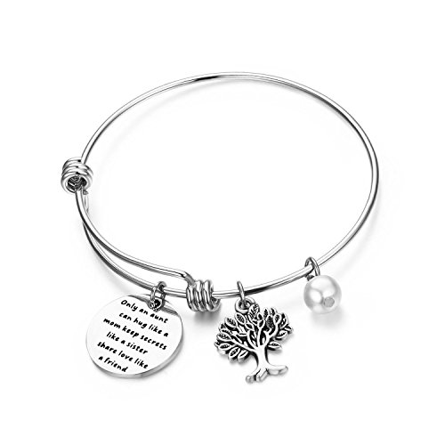 【中古】【未使用・未開封品】bobauna Aunt ブレスレット ファミリーツリーチャーム付き Only an Aunt Can Hug Like A Mom Keep Secrets Like A Sister Love Like A Friend Au