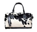 【中古】【未使用・未開封品】Holdall メンズ カウヘアオンウィークエンドリアルカウハイドレザー ラージ ブラック ダッフルトラベルバッグ