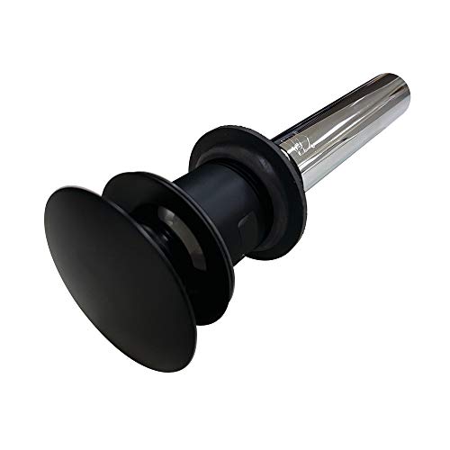Kingston Brass EV6000MB Trims Cape 22 Gauge Brass Push-up Drain with Overflow Hole' 9-7/16 Length' Matte Black