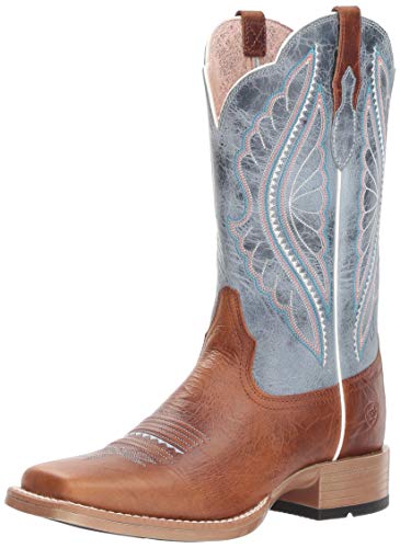 楽天AJIMURA-SHOP【中古】【未使用・未開封品】Ariat レディース ラウンドアップ リオ ウエスタンブーツ, ジンジャースナップ/ベビーブルーアイズ, 9