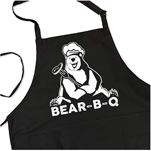【中古】【未使用・未開封品】bearbqグリルエプロン???Funny Animal Bbqエプロンfor Dad???1サイズFitsすべてシェフエプロンポリ/コットン4ユーティリティポケット、調