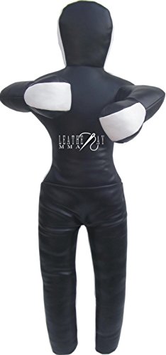 【中古】【未使用・未開封品】LEATHERAY MMA 柔道パンチングバッグ グラップリングダミー ブラックキャンバス 70インチ 充填なし