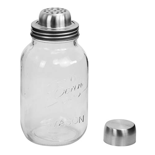 【中古】【未使用・未開封品】iconikal、Mason Jar Cocktail Shaker Lid with measurent Lined Jar