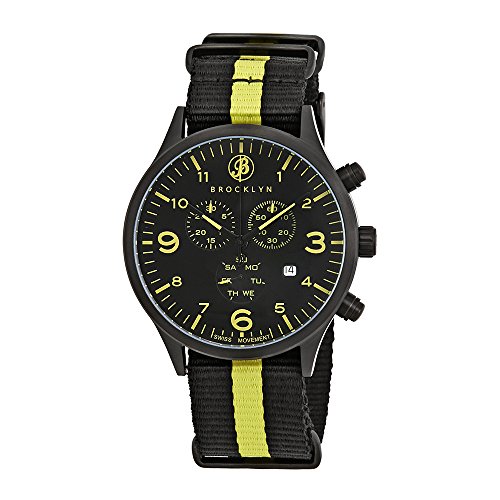 【中古】【未使用・未開封品】Brooklyn Watch Co。ベッドフォードブラウンストーンクロノグラフブラッ..