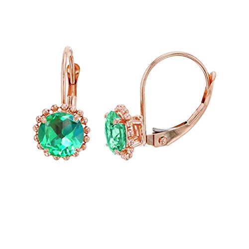 【中古】【未使用・未開封品】14?Kローズゴールド6?mmラウンドセンターストーンビーズフレームLeverbac..