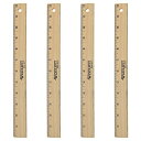 【中古】【未使用・未開封品】Westcott 12インチ ベベルエッジ 木製定規 4個パック (17142)