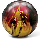 【中古】【未使用 未開封品】Brunswick Rhino Reactive pre-drilled Bowling ball-レッド/ブラック/ゴールドパール 13lbs