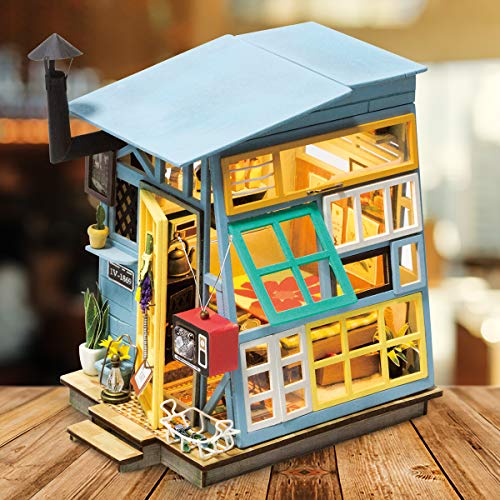 【中古】【未使用・未開封品】ROBOTIME DIY Dollhouse Kits with Accessories Miniature House Decorations Best Gifts for Boys & Girls 14 Year Old and Up (Wooden Hut)