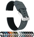 【中古】【未使用 未開封品】 BARTON WATCH BANDS エリート シリコン腕時計用バンド スモークグレー/ブラック - クイックリリース - ストラップカラー＆幅選択 22mm スモー