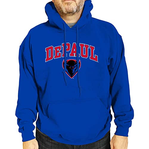 yÁzygpEJiz(Medium) - Campus Colours DePaul Blue Demons Arch & Logo Gameday Hooded Sweatshirt - Royal,