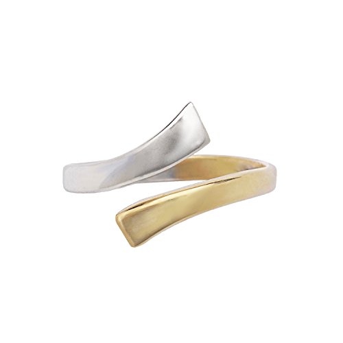 【中古】【未使用・未開封品】JewelryWeb ソリッド14Kツートーンゴールドバイパス調節可能ポリッシュト..