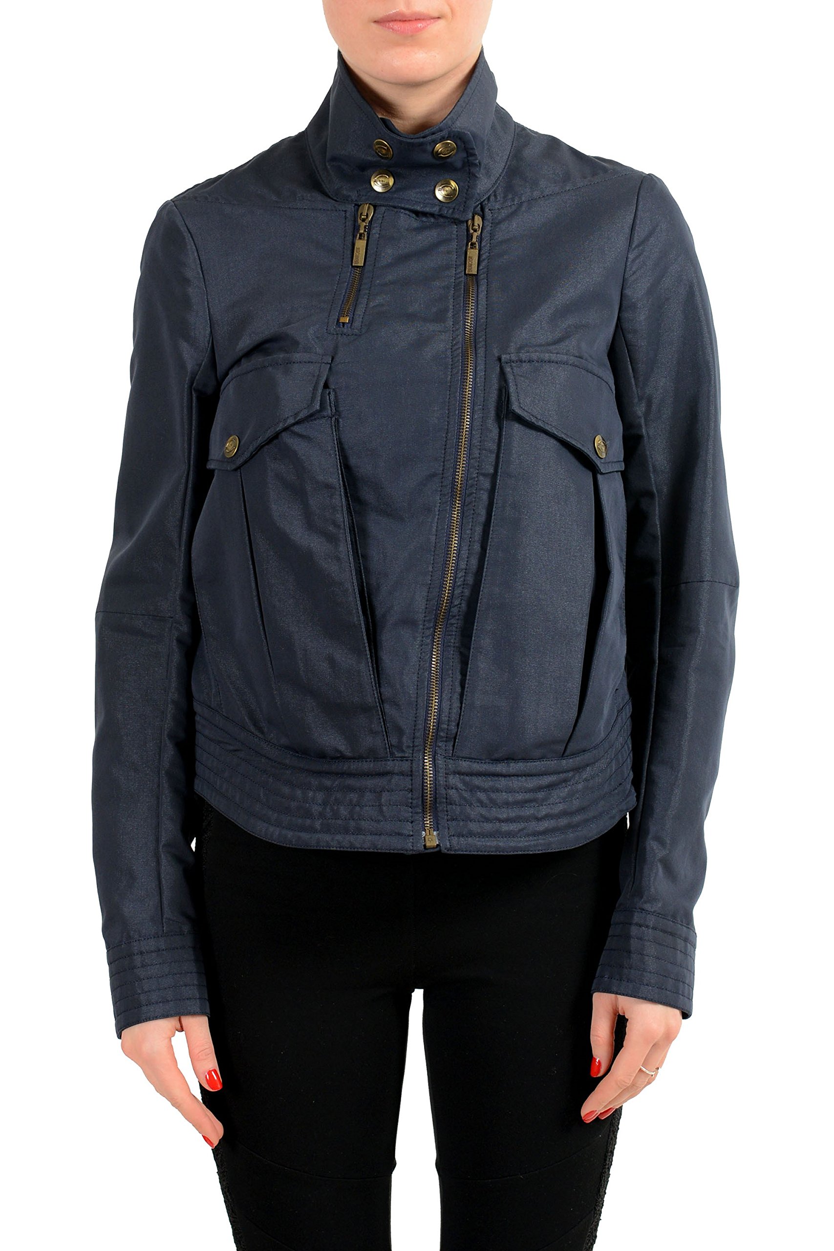 【中古】【未使用・未開封品】Just Cavalli レディース フルジップジャケットの基本 US Sサイズ IT 40 青