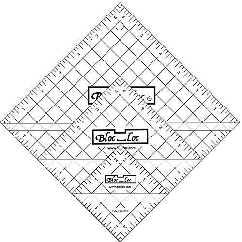 【中古】【未使用 未開封品】Bloc Loc Half Square Triangle Ruler Set 5.1cm - 6.4cm 11cm,17cm, Acrylic Ruler