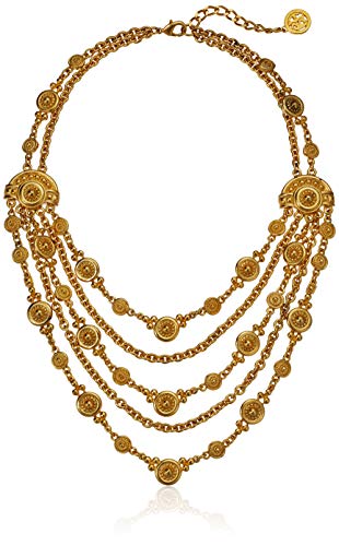【中古】【未使用・未開封品】Ben-AmunジュエリーHelen of Troyゴールド多層チェーンネックレス、15"