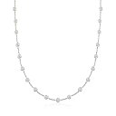 【中古】【未使用・未開封品】Ross-Simons 10.00 ct. t.w.ベゼルセット CZ ステーションネックレス スターリングシルバー