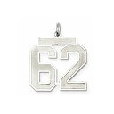 【中古】【未使用・未開封品】スターリングシルバー ロジウムメッキ ラージ サテン 数字 62 チャーム