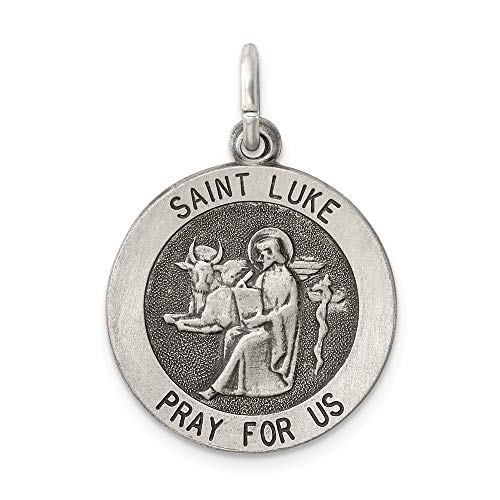 【中古】【未使用・未開封品】スターリングシルバー アンティーク 聖ルーク メダル(4.0)