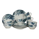 【中古】【未使用・未開封品】Elama従来ブルーローズ16?Piece Service for 4?Stoneware食器セット