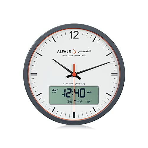 【中古】【未使用・未開封品】Alfajr 大きな円形壁 Ana-Digi 自動アザン アサン祈り時計 Qibla イスラ..