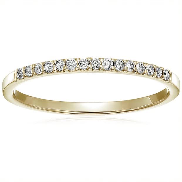 【中古】【未使用・未開封品】1／8カラット重量の小粒ダイヤモンド・10Kホワイトゴールド結婚指輪